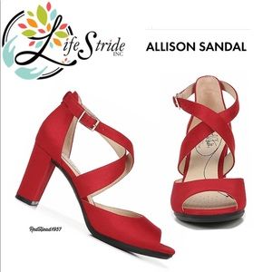 🎁lifestride allison RED sandal Sz 9.5 M NIB 💃🏻👡🎁 GORGEOUS ☝🏻😍👡👡